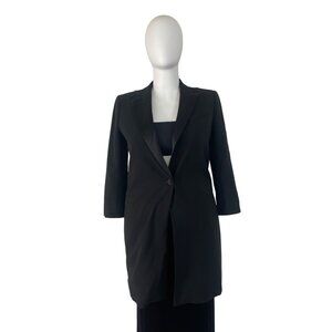 Lafayette 148 Black Womens Blazer 3/4 Sleeve Single-Button Size 14
